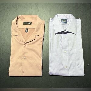 Lot of 2 Men’s Dress Shirts J. Ferrar and Eagle Shirtmakers Size XL